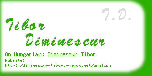 tibor diminescur business card